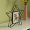 Modern Star Shape Black Metal Decor Photo Frame for Tabletop Display